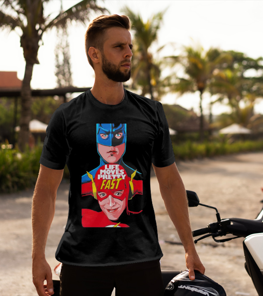 Life Moves Pretty Fast Batman And Flash Crossover T-Shirt