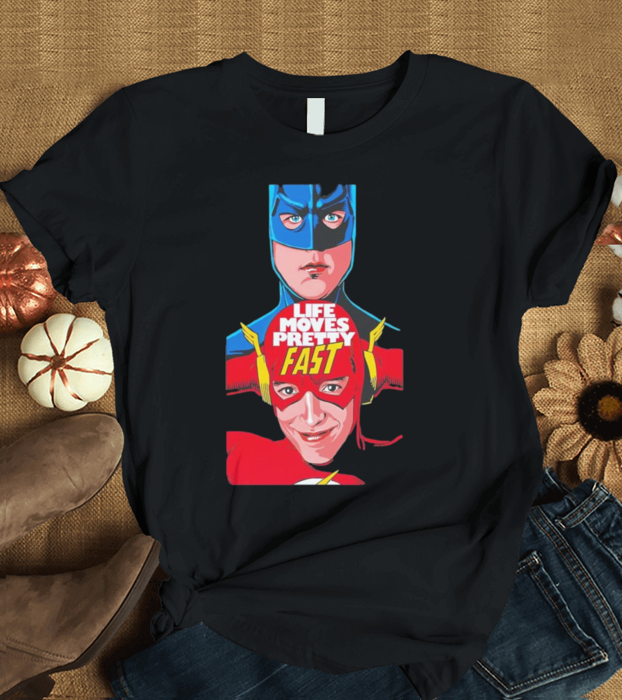 Life Moves Pretty Fast Batman And Flash Crossover T-Shirt