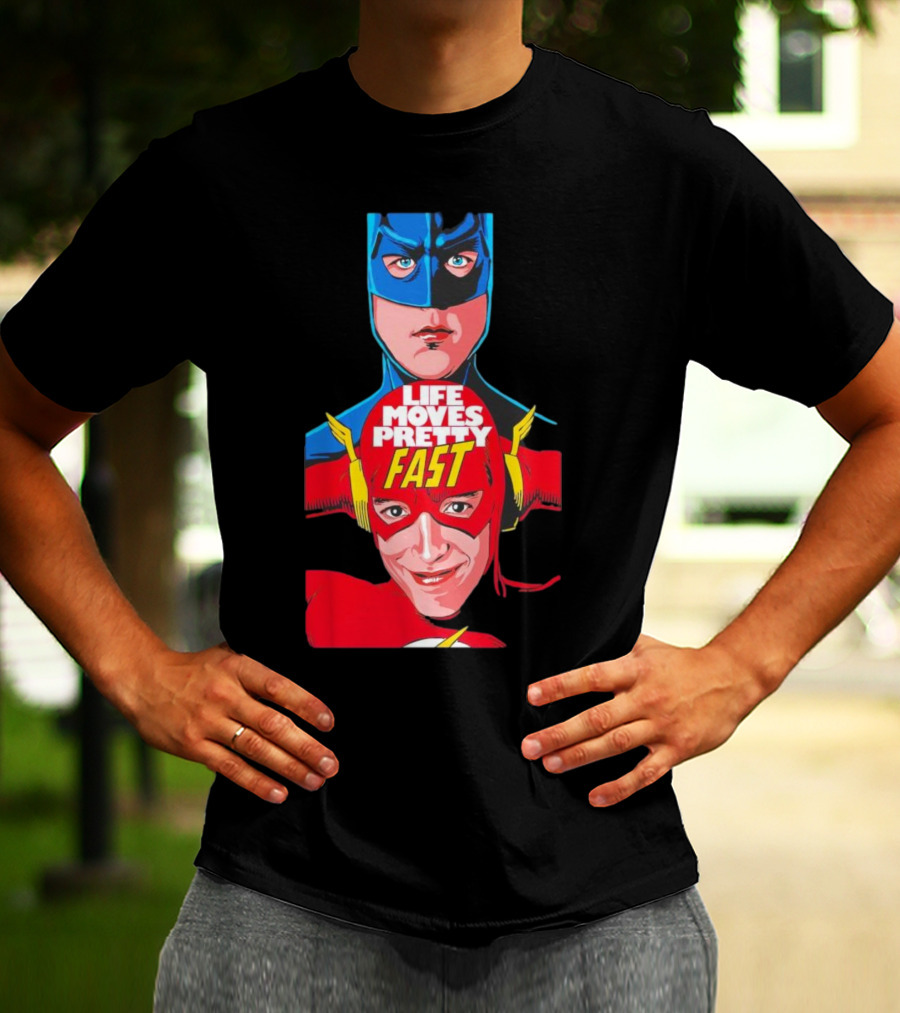 Life Moves Pretty Fast Batman And Flash Crossover T-Shirt