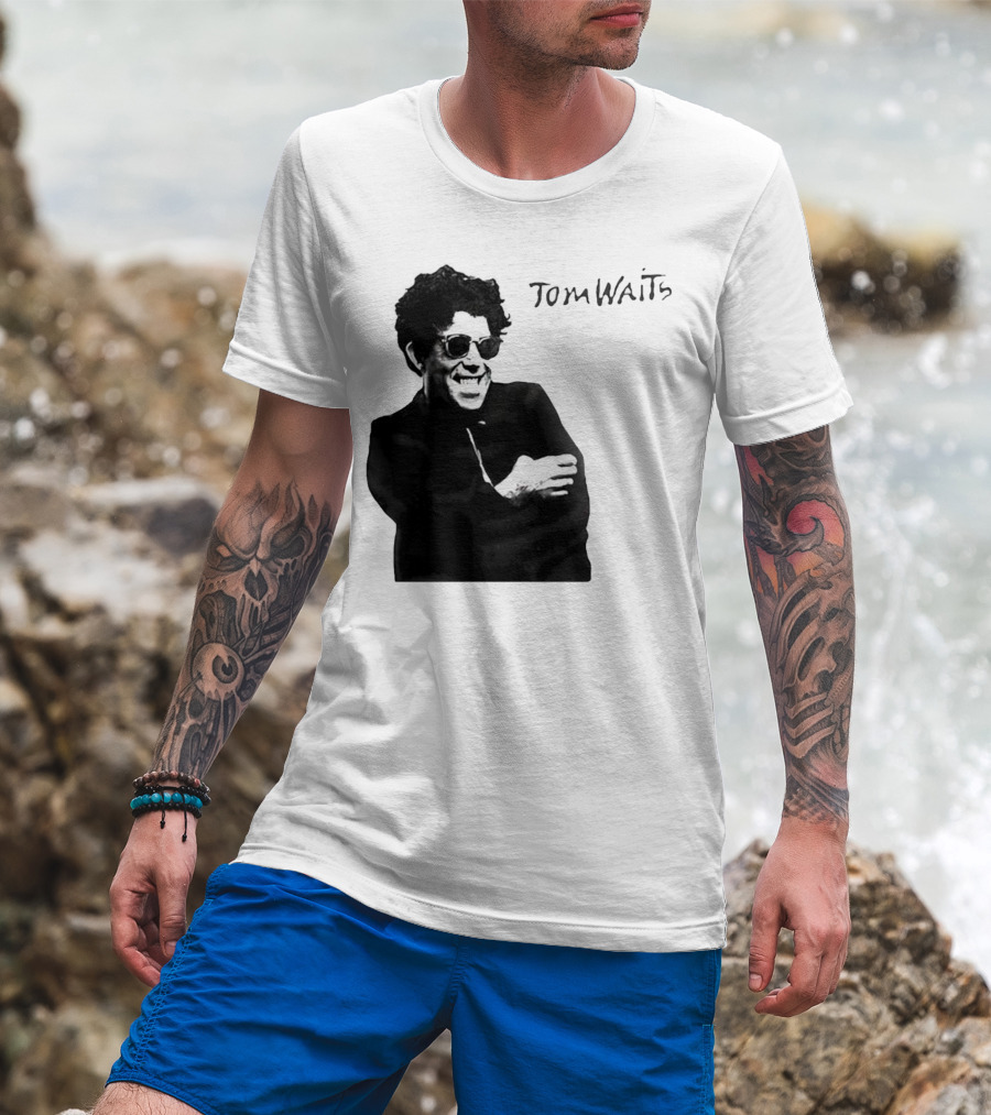 Tom Waits Black And White Sunglasses T-Shirt
