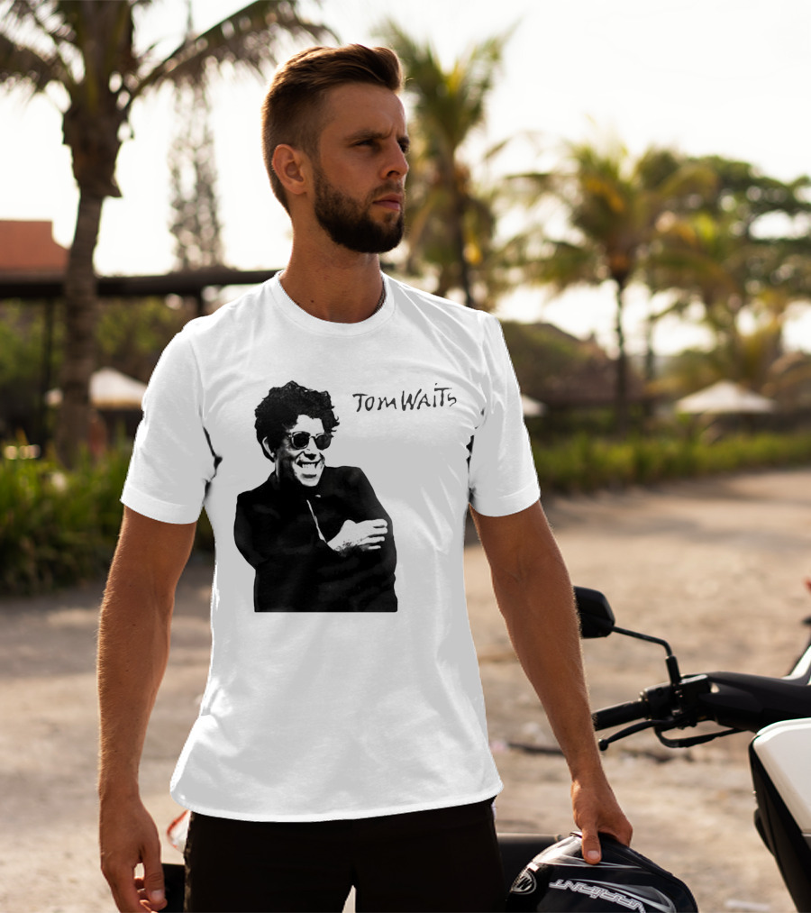 Tom Waits Black And White Sunglasses T-Shirt