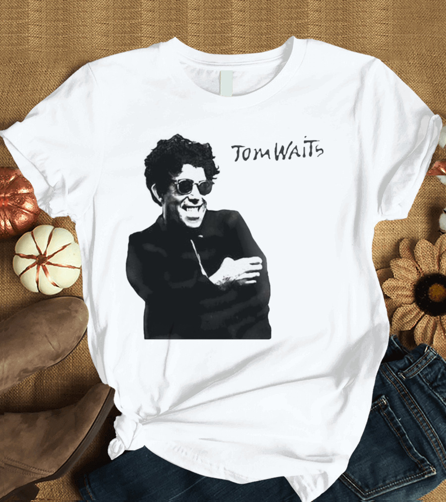 Tom Waits Black And White Sunglasses T-Shirt