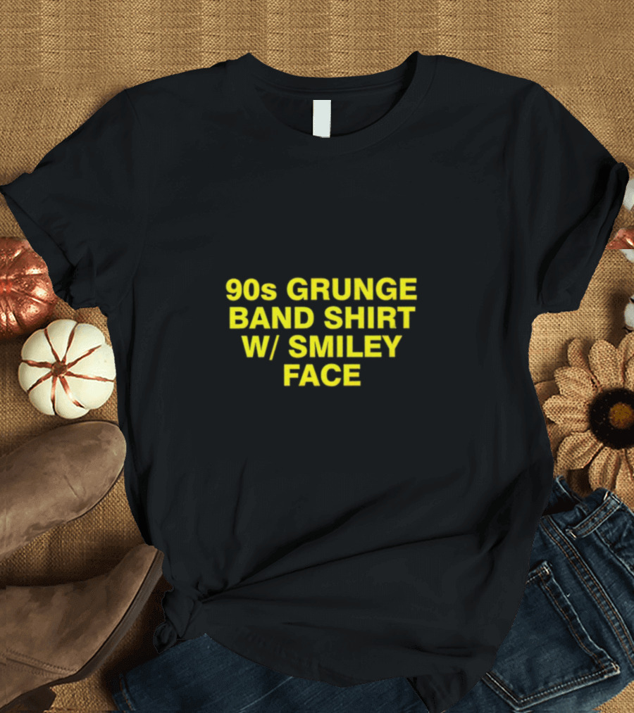 90s Grunge Band Shirt Smiley Face T-Shirt