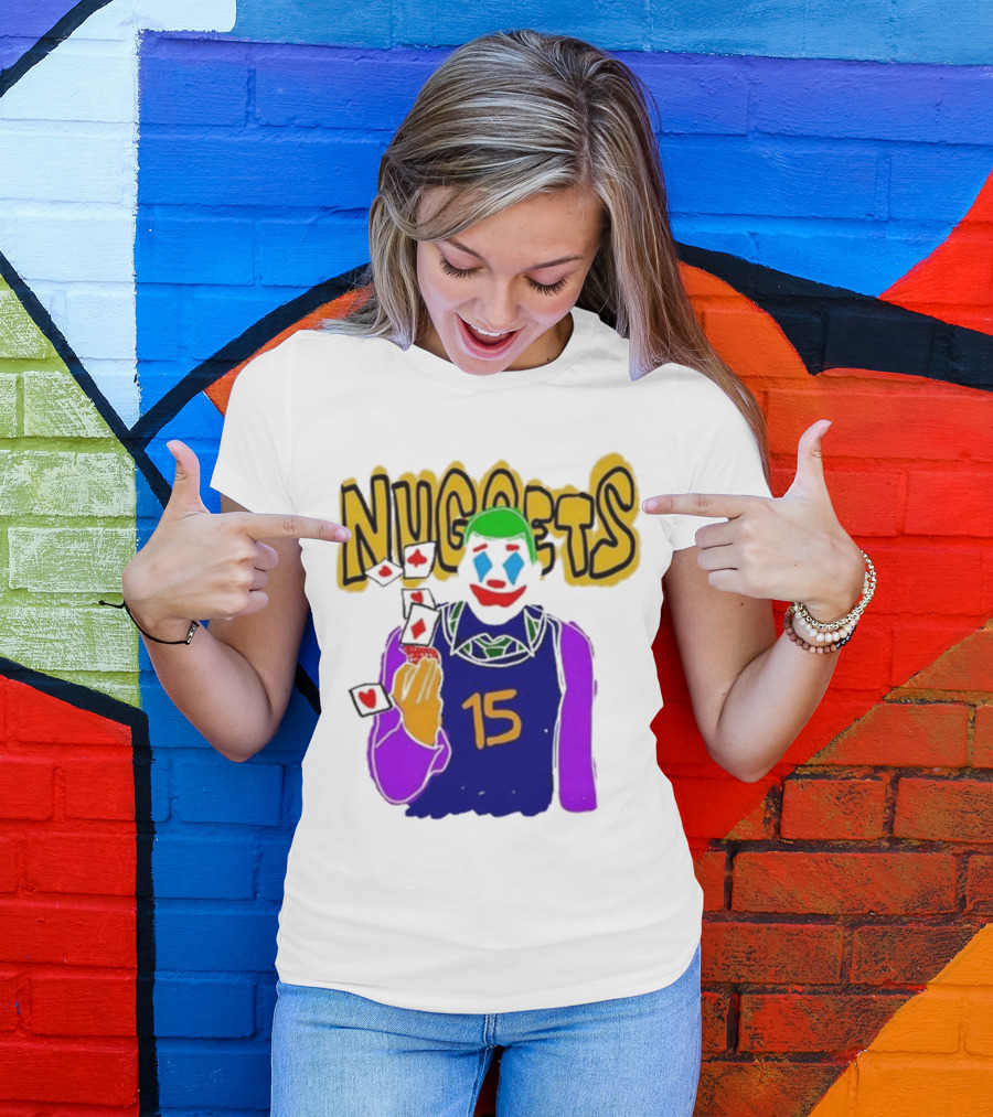 Nuggets Clown 15 Nikola Jokic Joker Basketball NBA T-Shirt