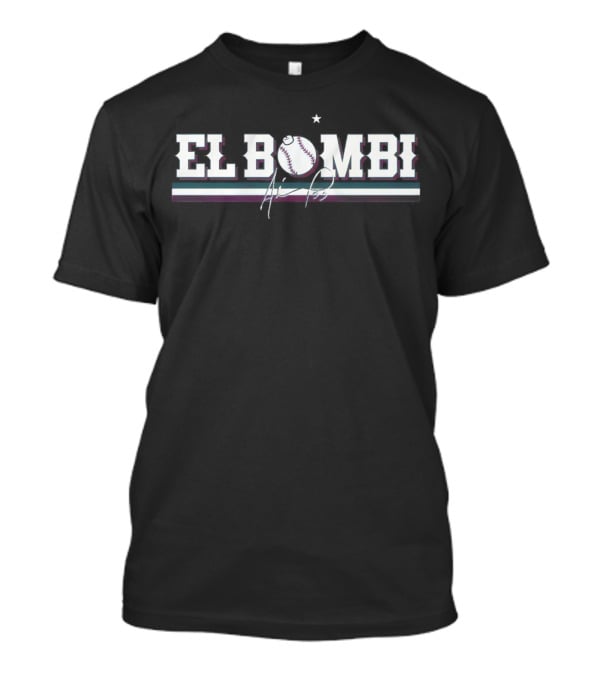 El Bombi Adolis García Texas Rangers Signature Baseball T-Shirt