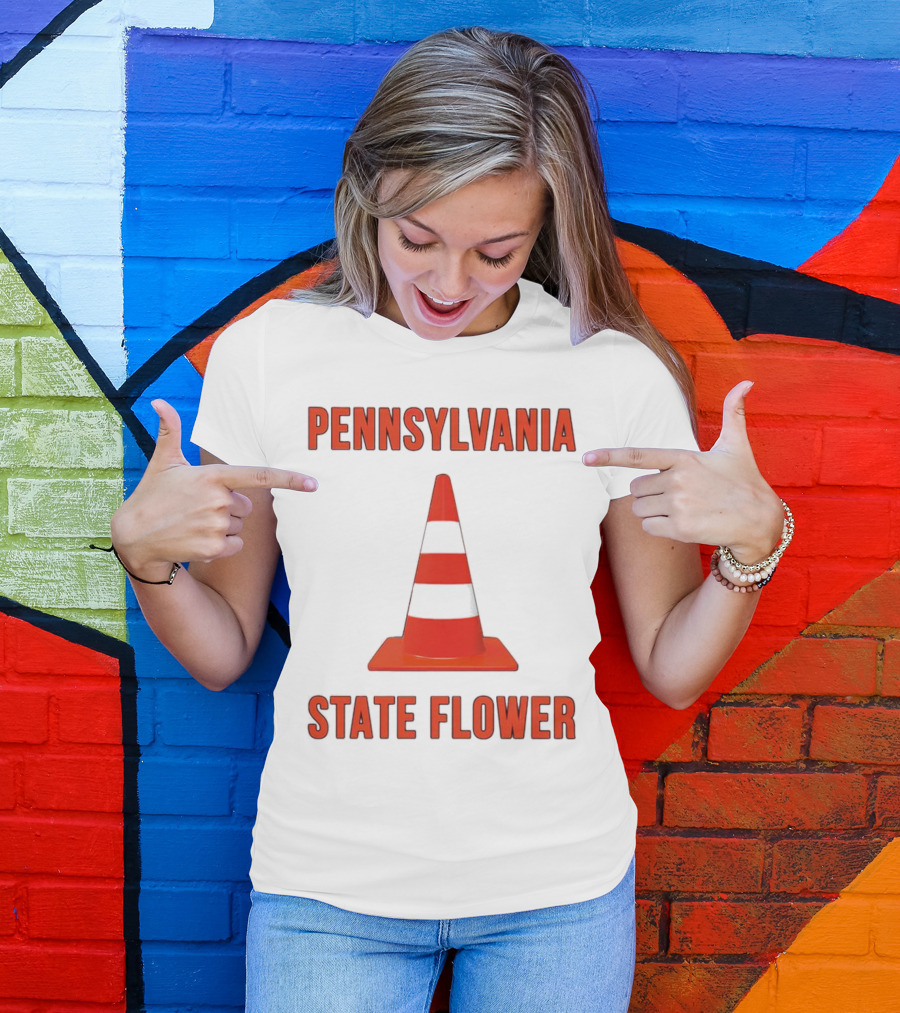 PENNSYLVANIA STATE FLOWER TRAFFIC CONE T-Shirt