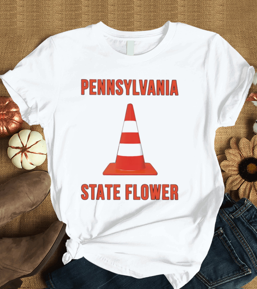 PENNSYLVANIA STATE FLOWER TRAFFIC CONE T-Shirt