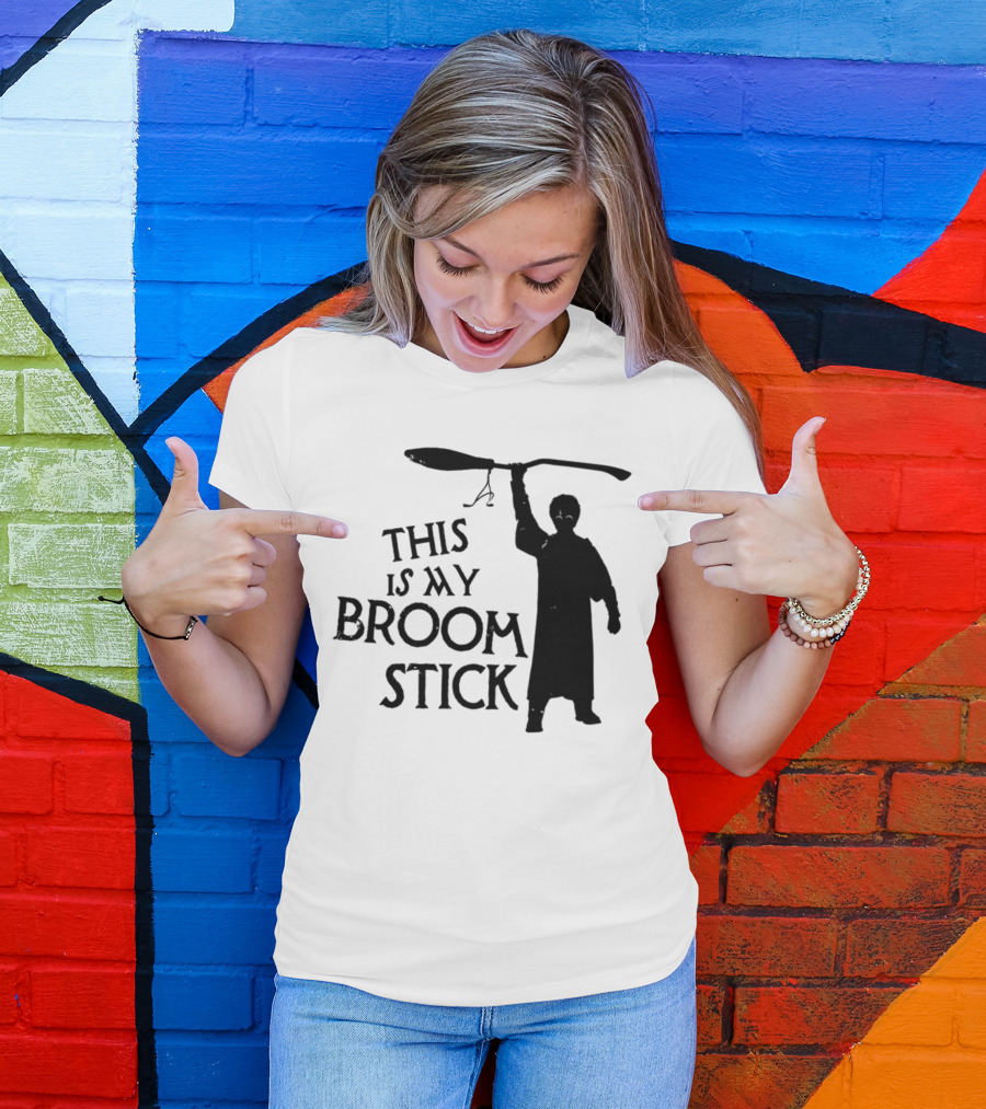 This Is My Broom Stick Silhouette Wizard T-Shirt