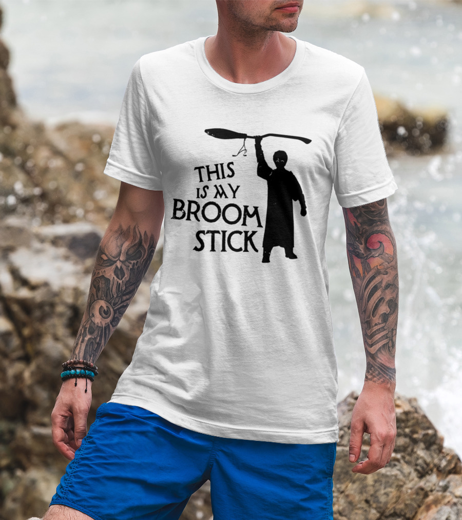 This Is My Broom Stick Silhouette Wizard T-Shirt
