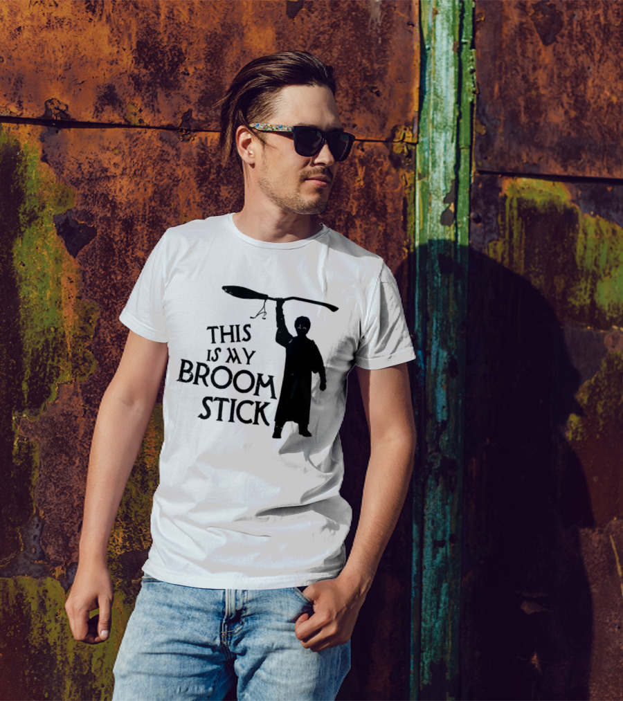 This Is My Broom Stick Silhouette Wizard T-Shirt