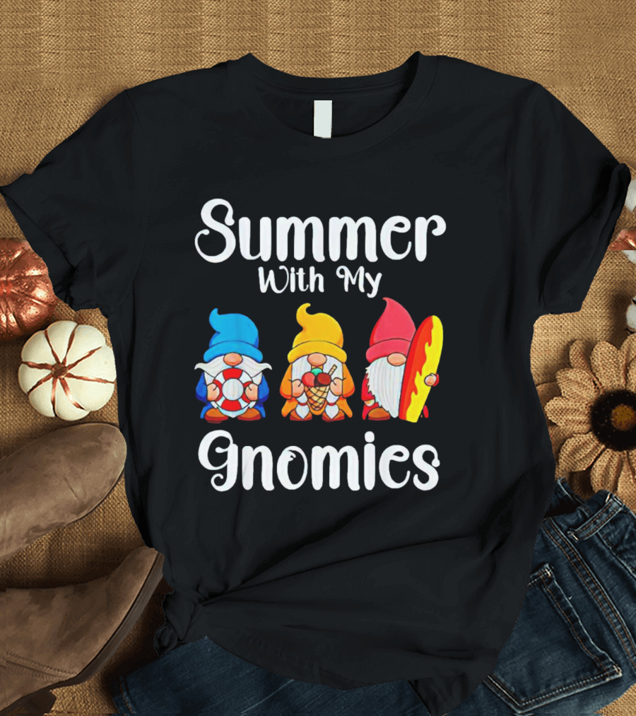 Summer With My Gnomies Beach Fun Adventure T-Shirt