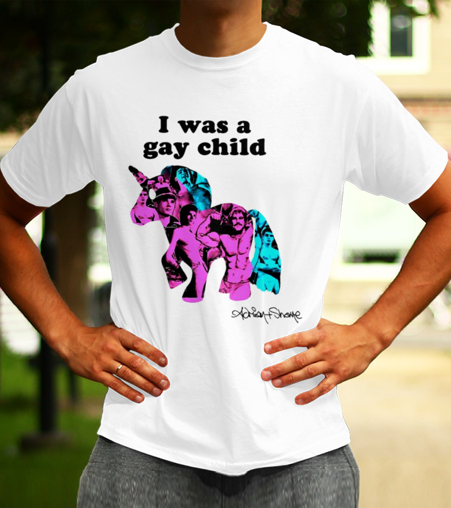 Adrian And Shane I Was A Gay Child Unicorn Collage T-Shirt
