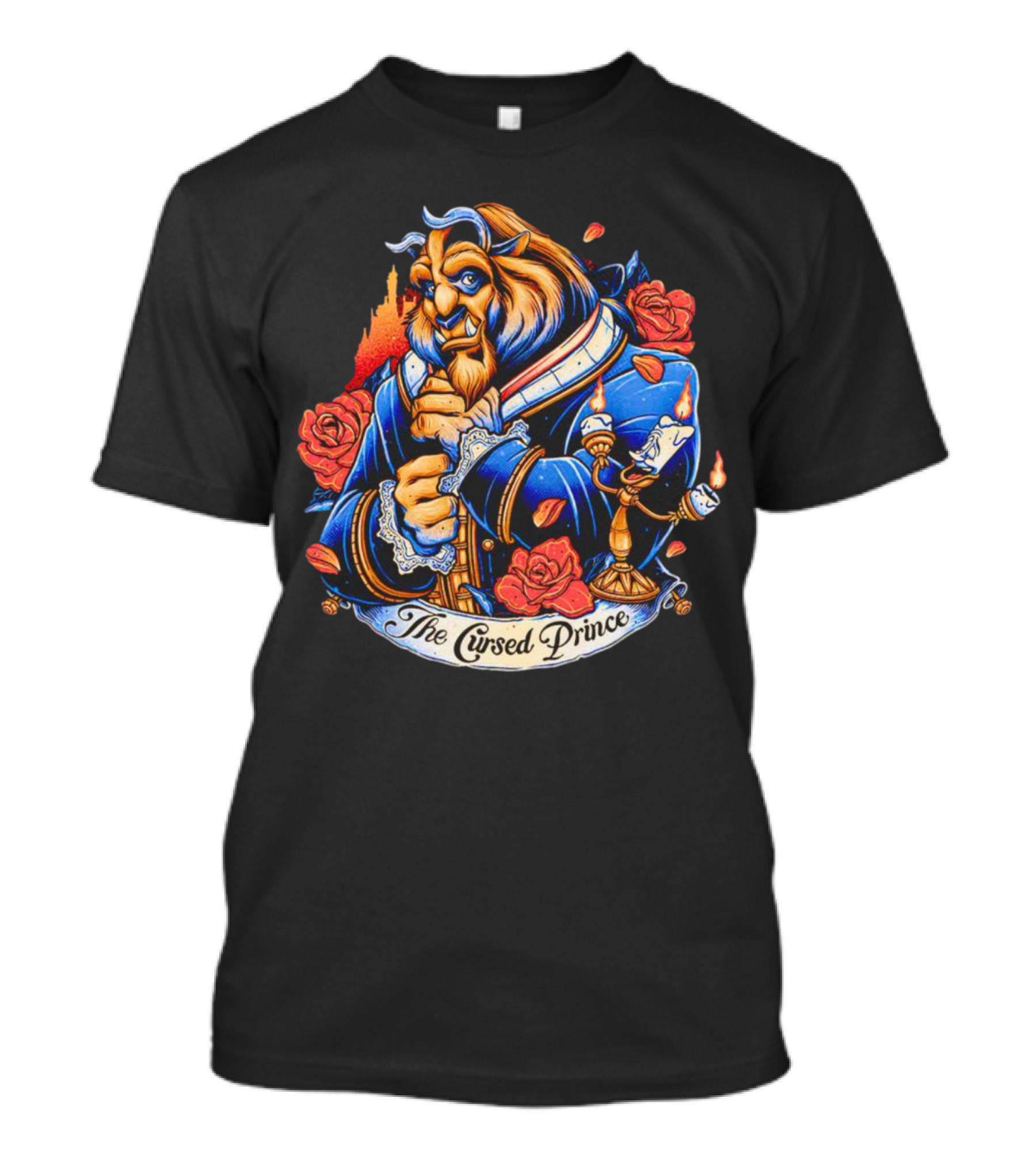 The Beast The Cursed Prince Roses And Candle Companion Scene T-Shirt