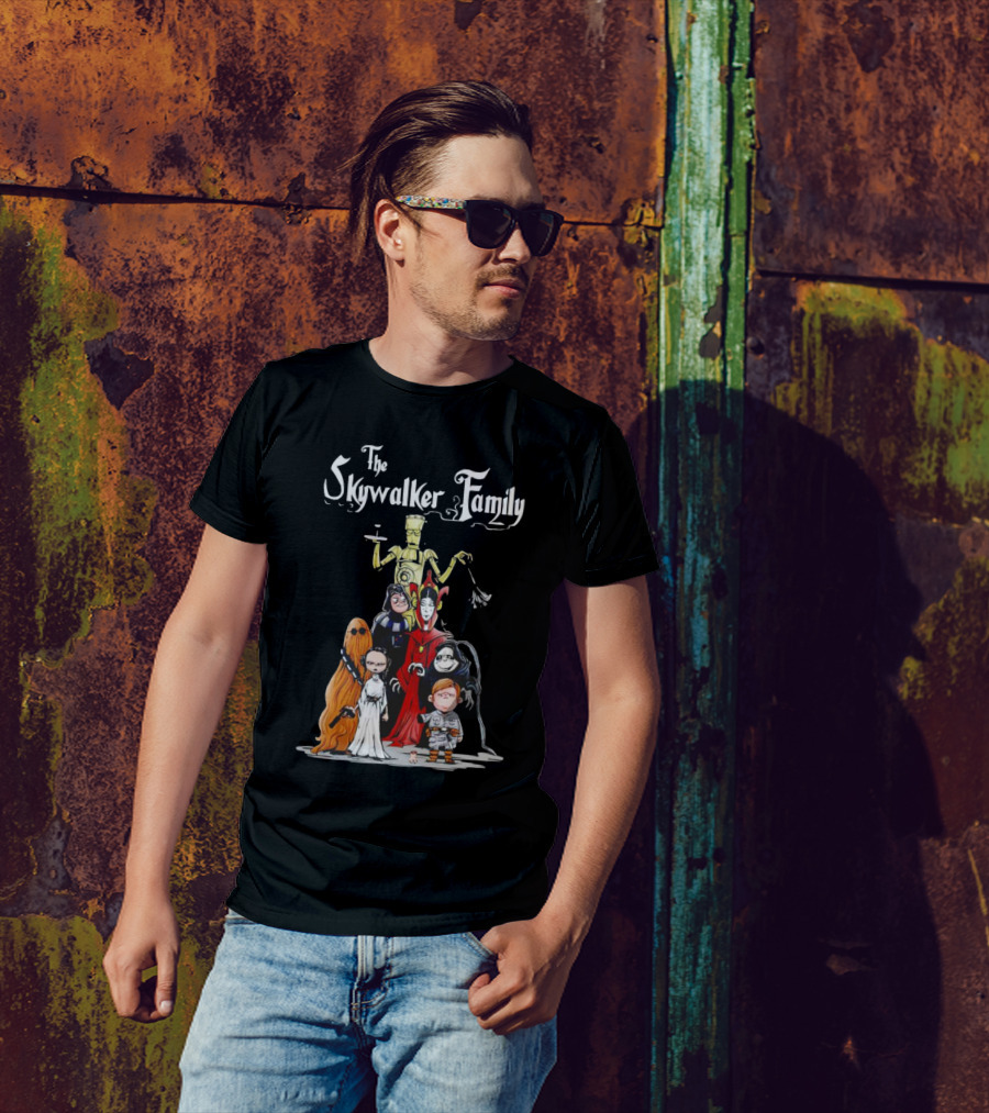Star Wars Meets Addams Parody Mashup With Skywalker Family Twist T-Shirt