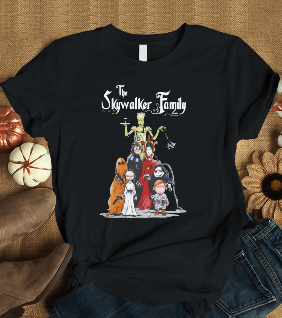Star Wars Meets Addams Parody Mashup With Skywalker Family Twist T-Shirt