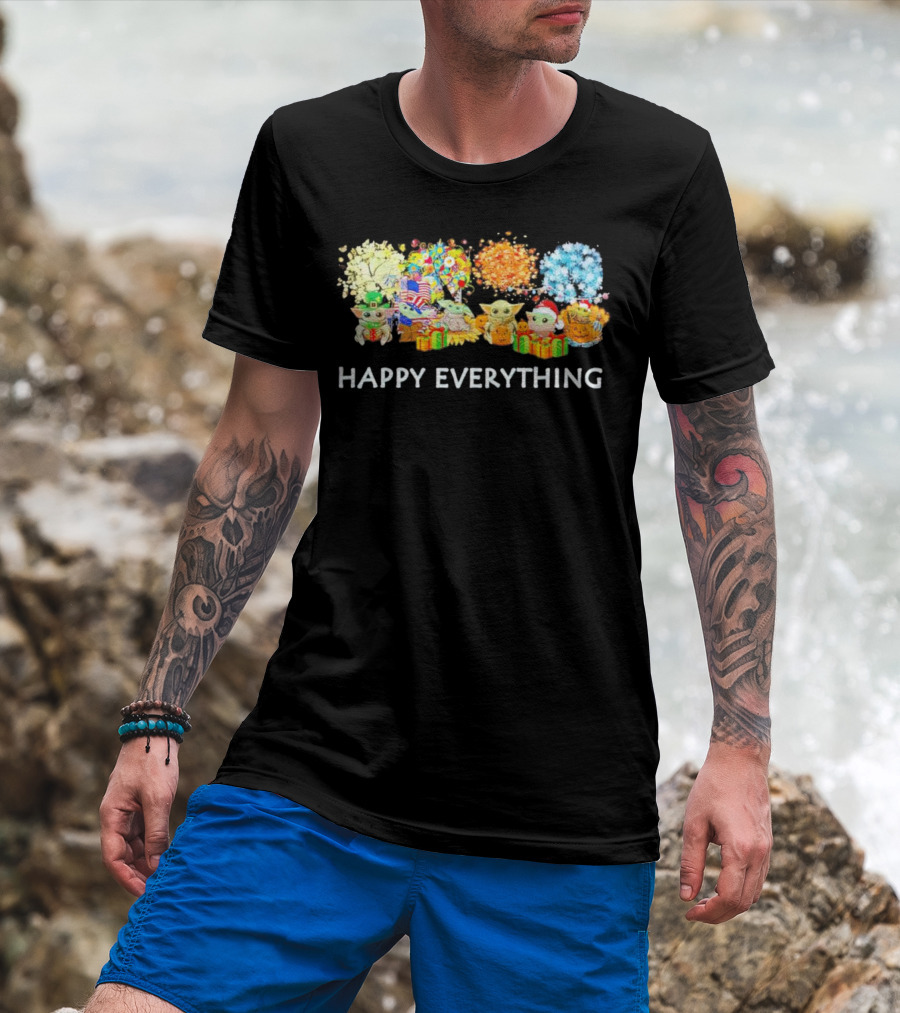 Baby Yoda Happy Everything Holiday T-Shirt
