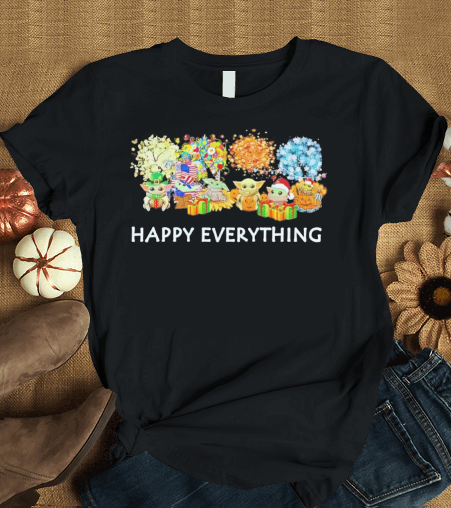 Baby Yoda Happy Everything Holiday T-Shirt
