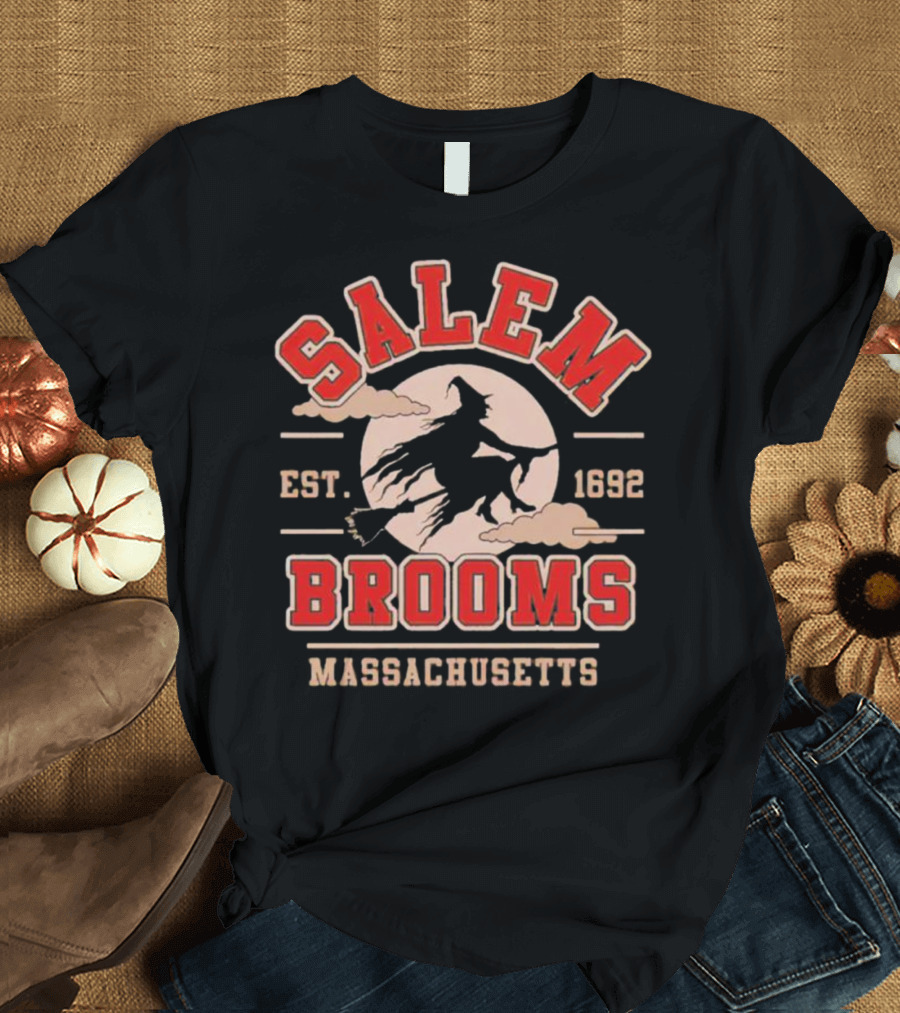 Salem Brooms Witch Flying Est 1692 Massachusetts T-Shirt