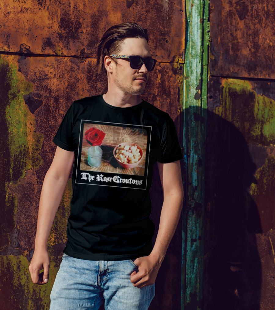 The Rose Croutons Gothic Retro Style Vase Debonair Blossom Bread Bowl T-Shirt