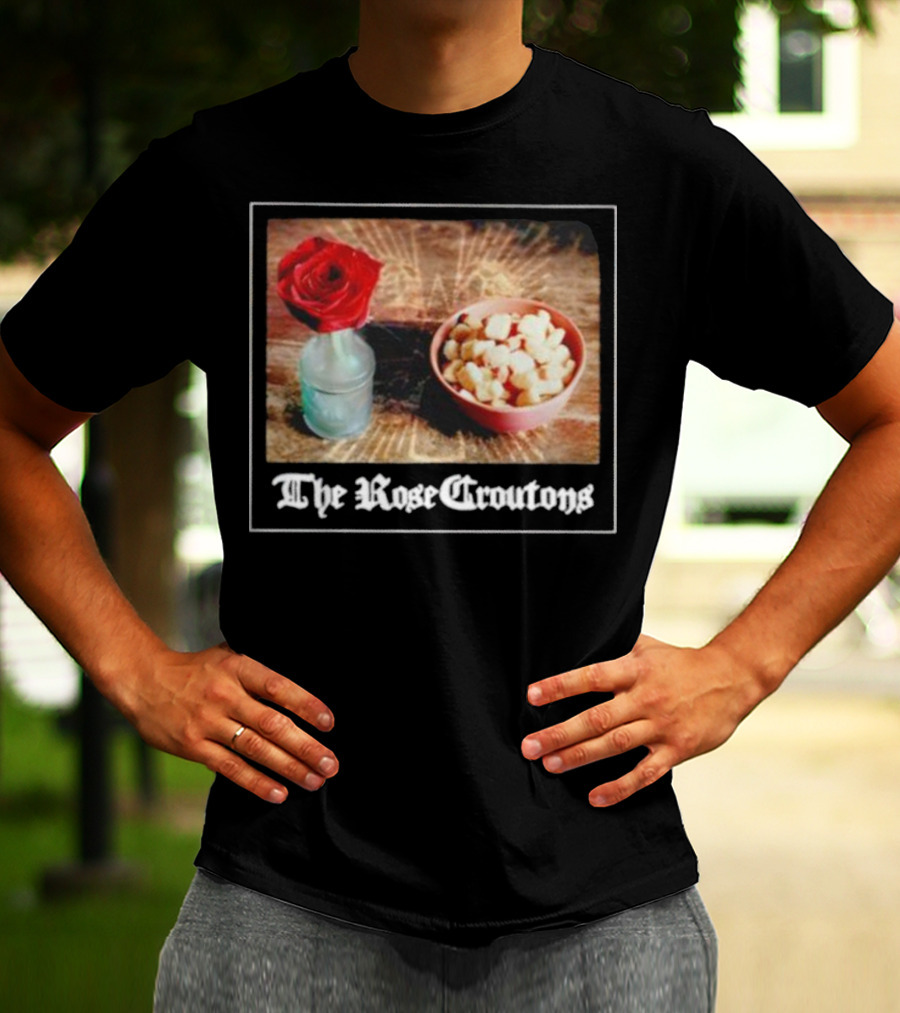 The Rose Croutons Gothic Retro Style Vase Debonair Blossom Bread Bowl T-Shirt
