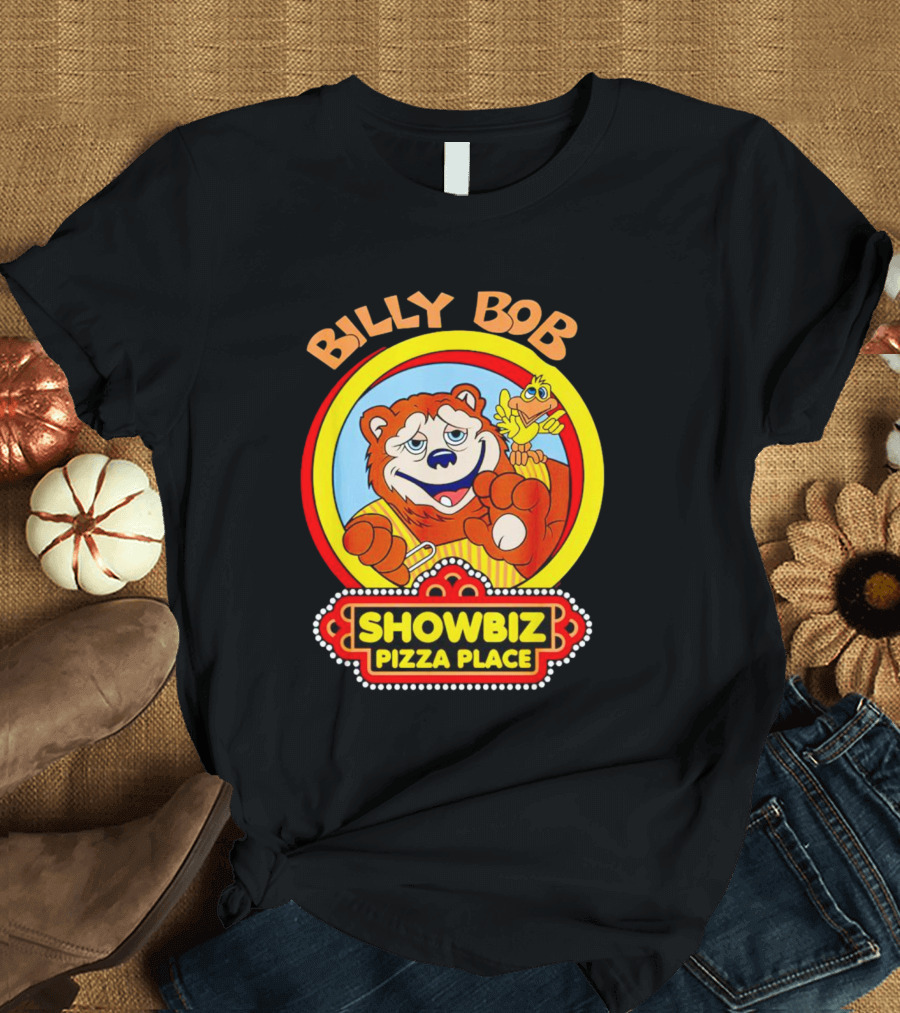 Billy Bob Showbiz Pizza Place Animated Bear And Bird T-Shirt