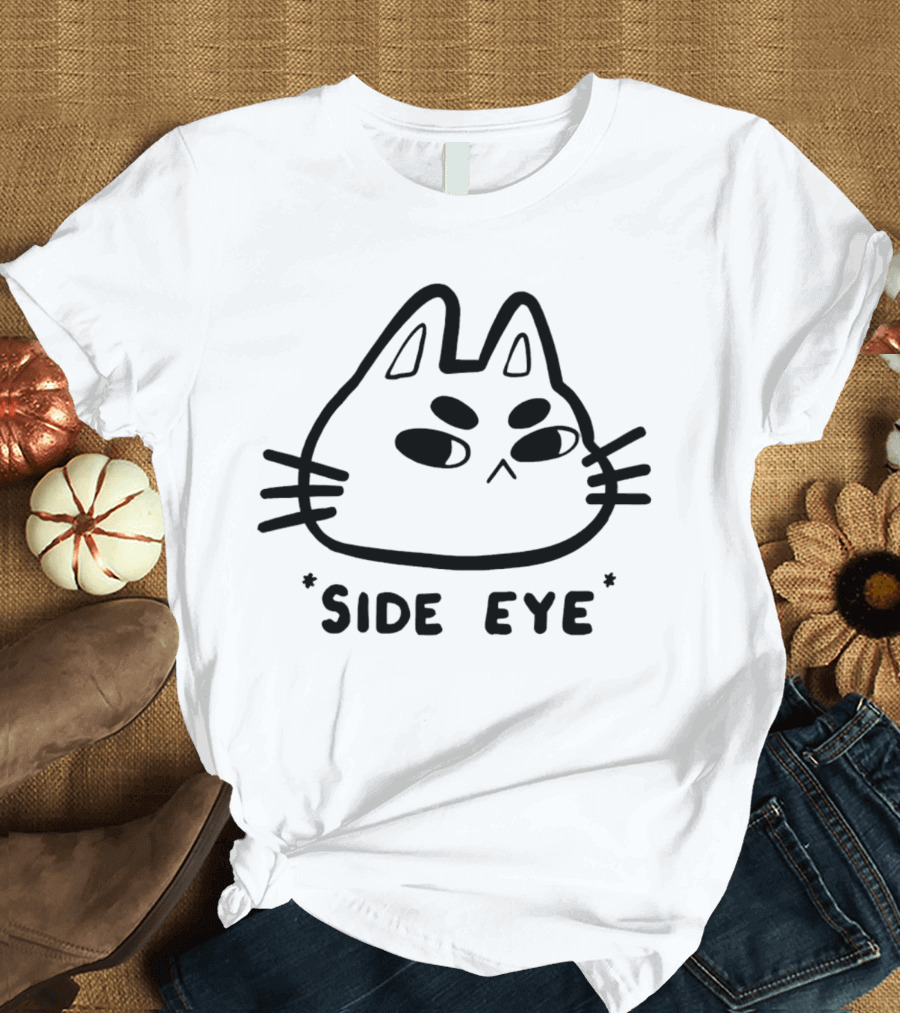 Chocolettchoo Side Eye Cat Drawing T-Shirt