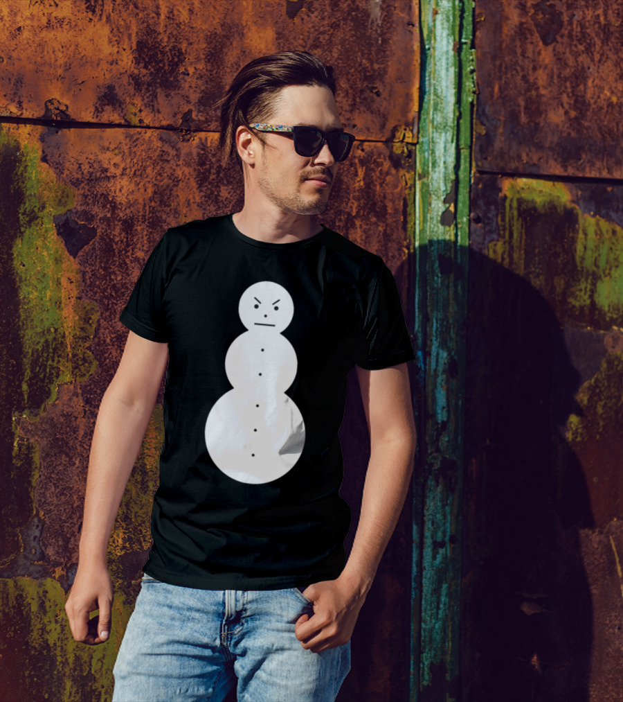Snowman Annoyed Face Expression T-Shirt