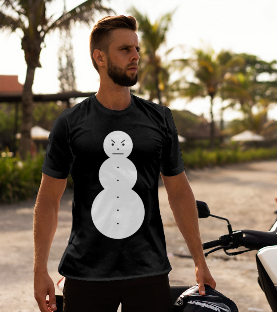 Snowman Annoyed Face Expression T-Shirt