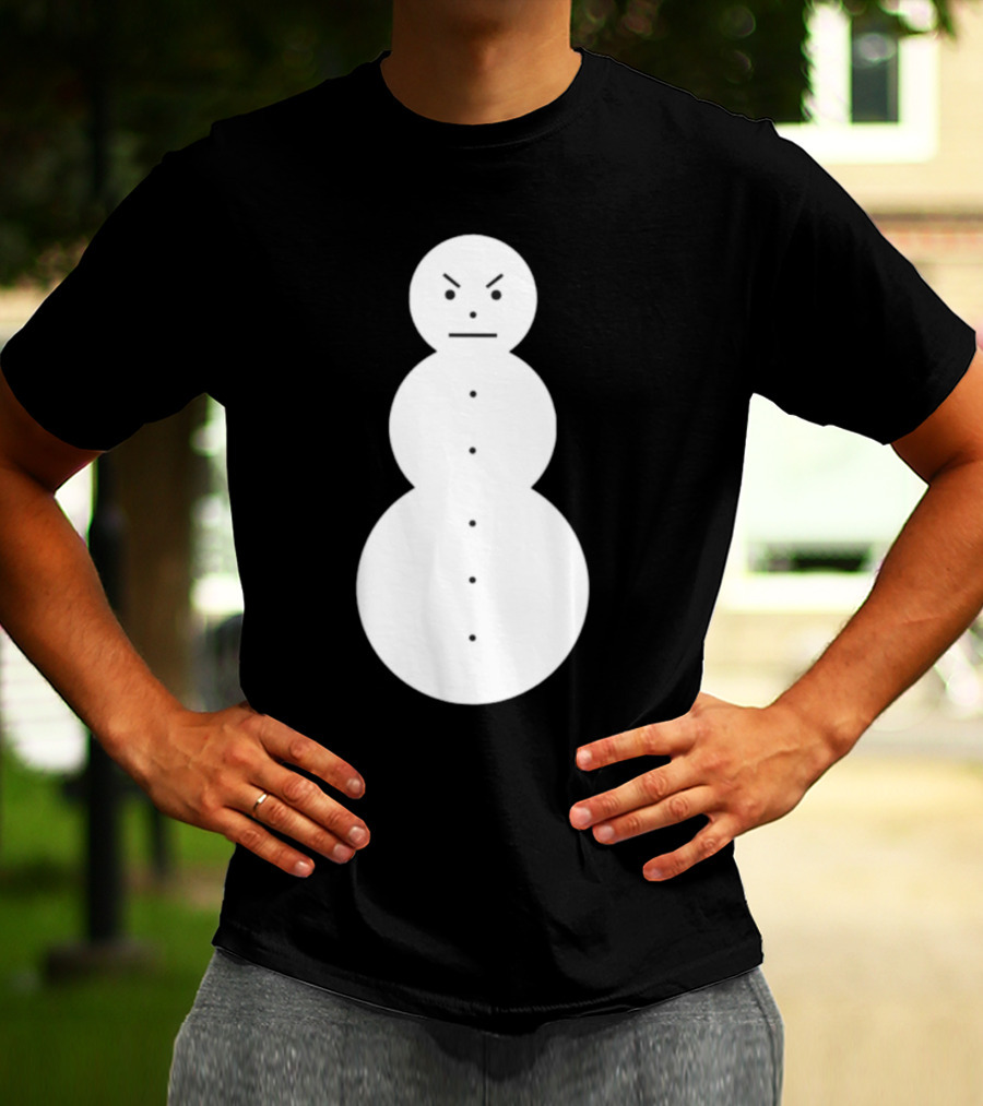Snowman Annoyed Face Expression T-Shirt