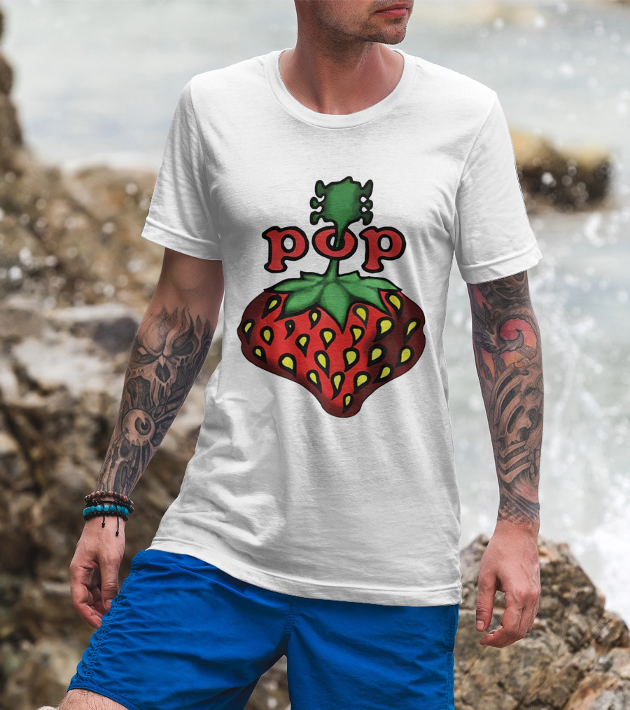 Strawberry Fields Pop Festival Logo With Strawberry T-Shirt