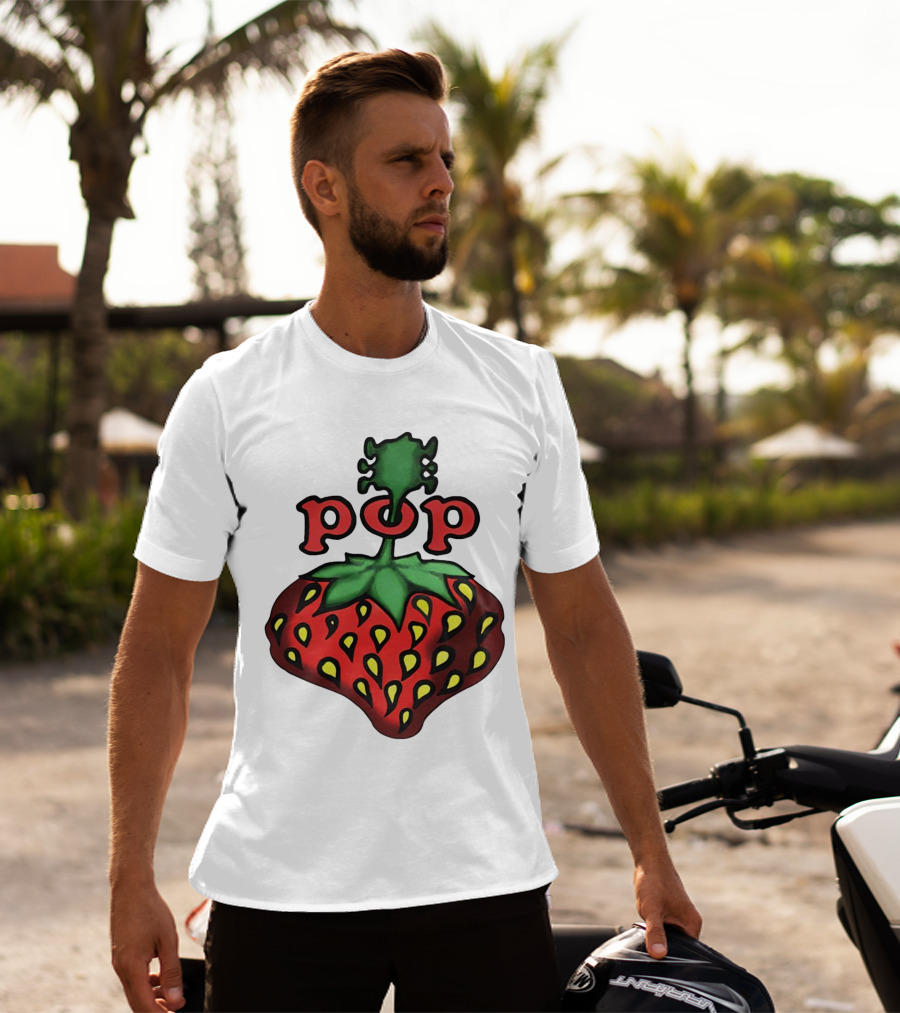 Strawberry Fields Pop Festival Logo With Strawberry T-Shirt