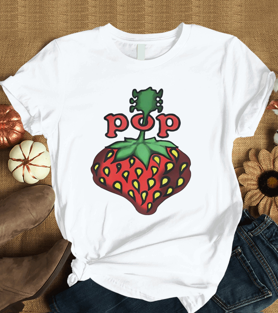 Strawberry Fields Pop Festival Logo With Strawberry T-Shirt
