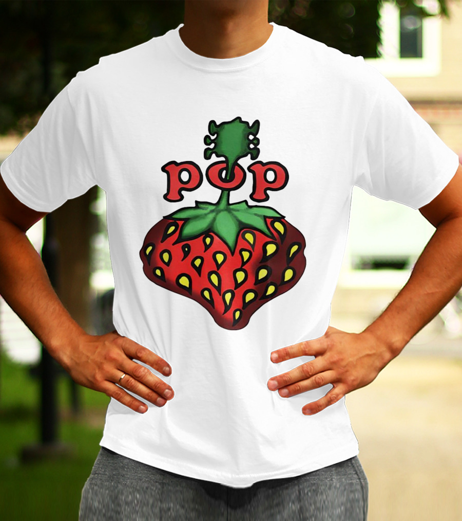 Strawberry Fields Pop Festival Logo With Strawberry T-Shirt
