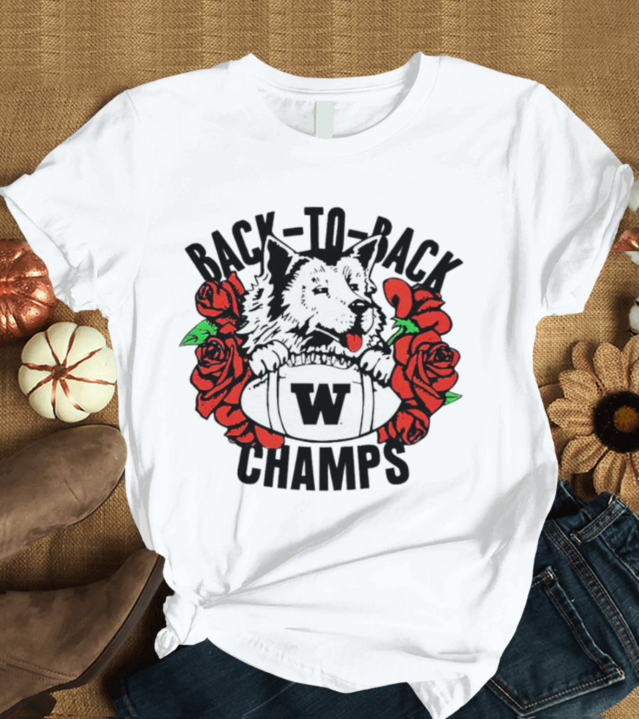 Back To Back Champs Washington Huskies 91 W 92 T-Shirt