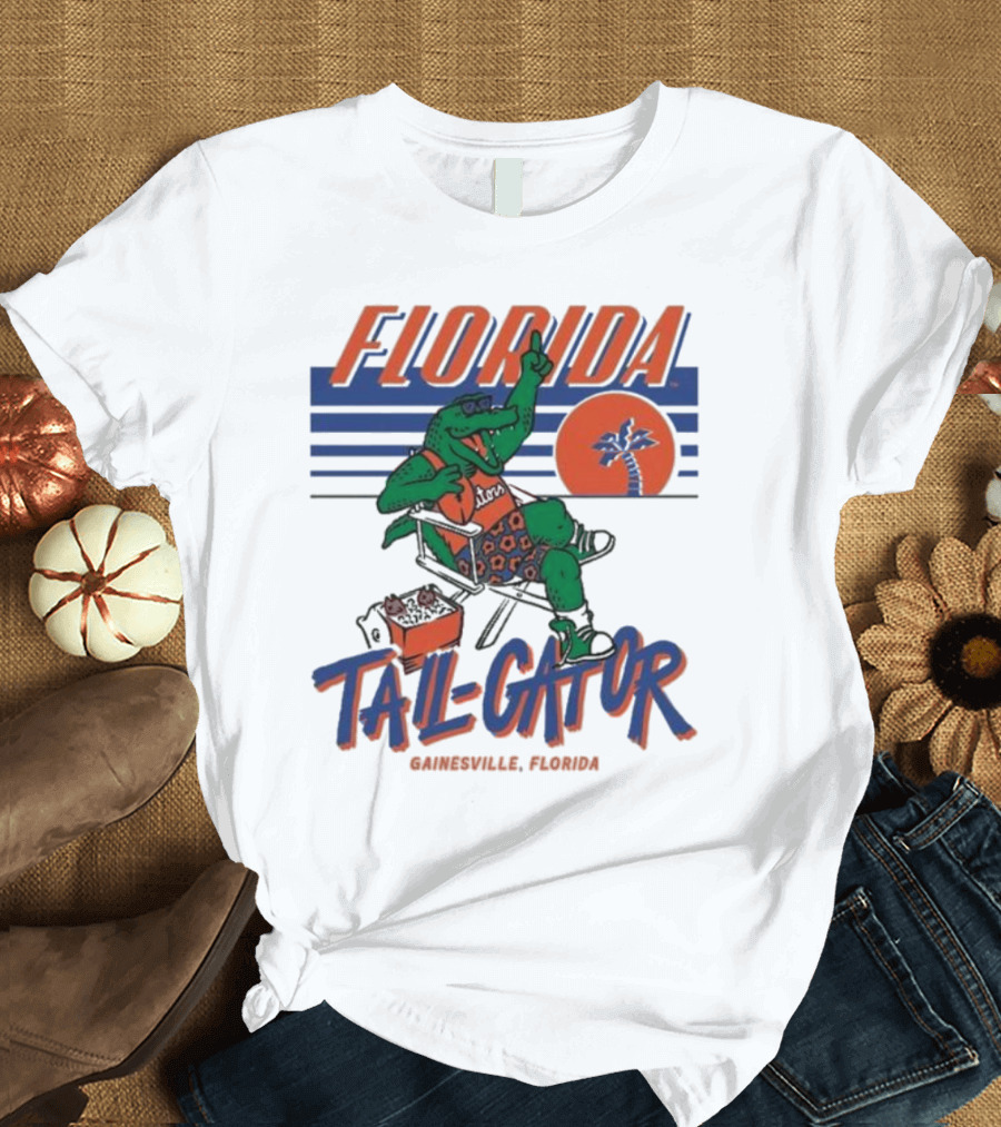 Florida Tail-Gator 1987 Gainesville Retro Style Palm Tree Gator T-Shirt
