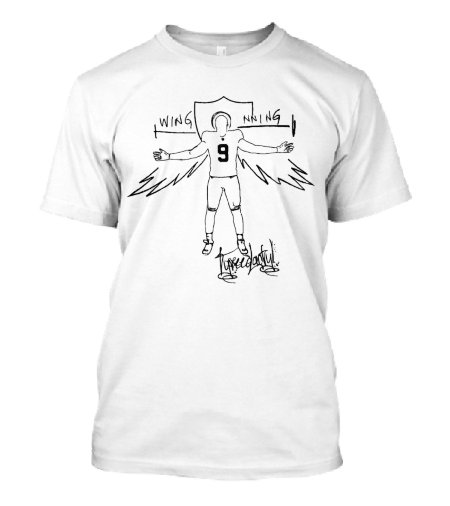 Tyreedactyl Wing Nning 9 Football Player With Wings T-Shirt