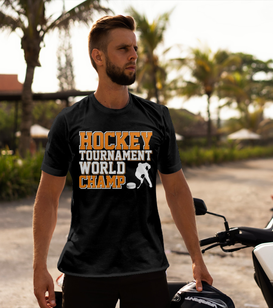Hockey Tournament World Champ Sunset T-Shirt