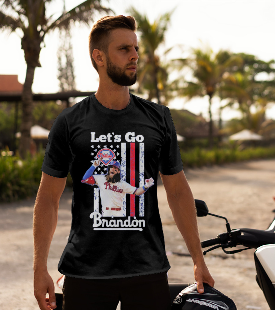 Let's Go Brandon Philadelphia Phillies American Flag T-Shirt