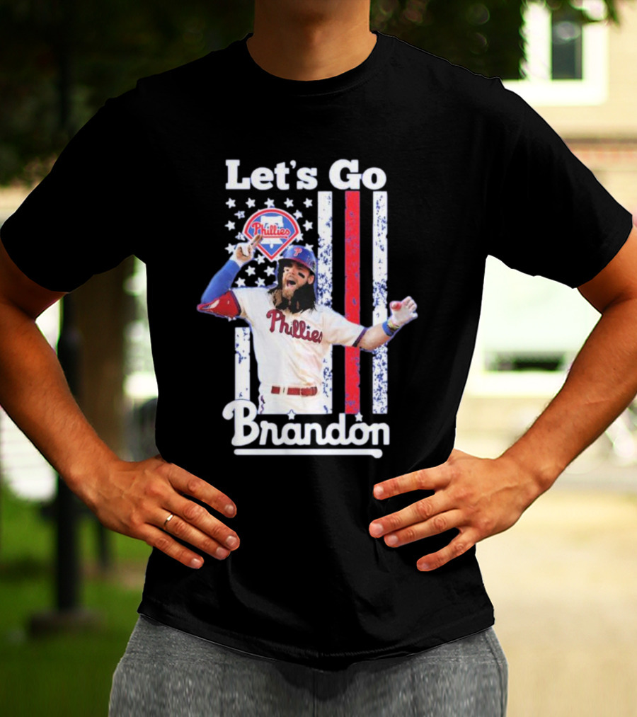 Let's Go Brandon Philadelphia Phillies American Flag T-Shirt