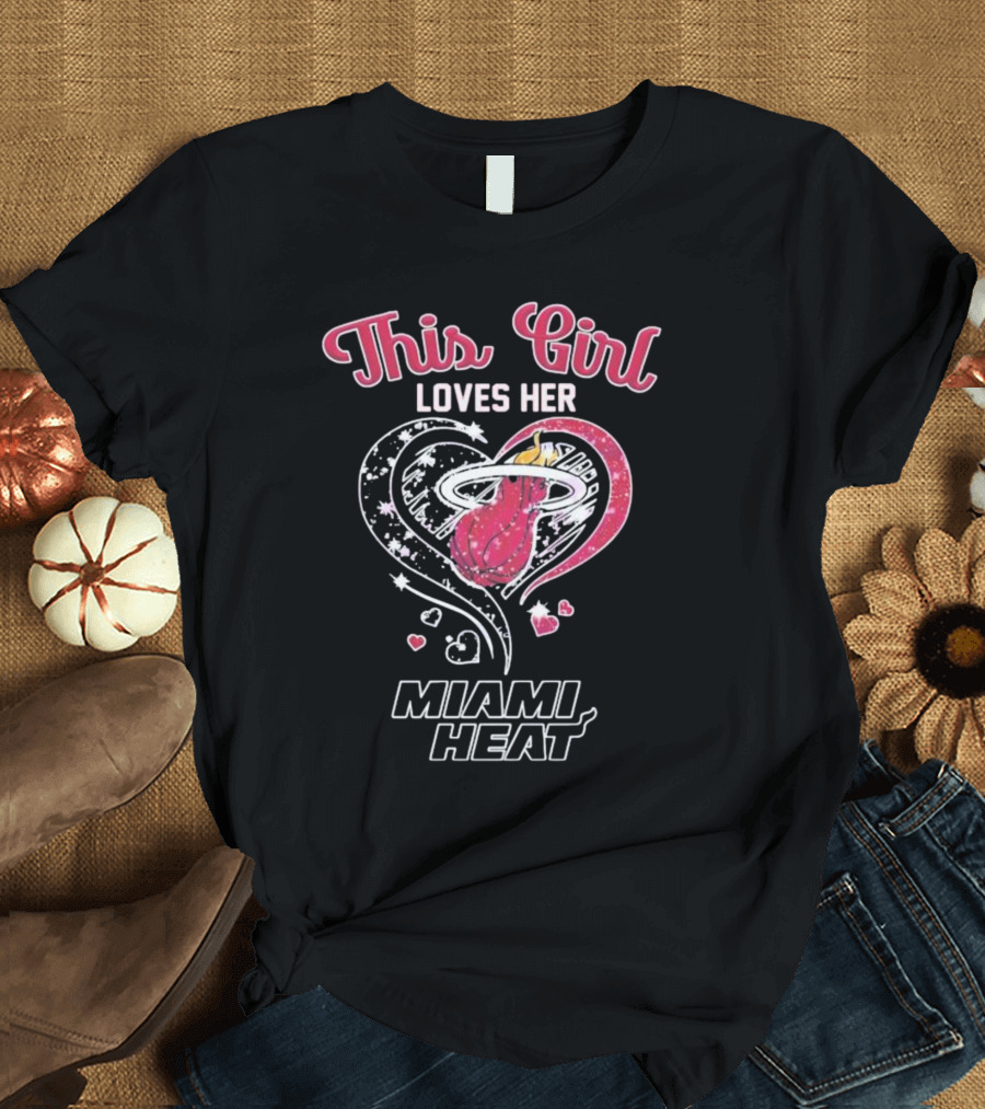 This Girl Loves Her Miami Heat Heart T-Shirt