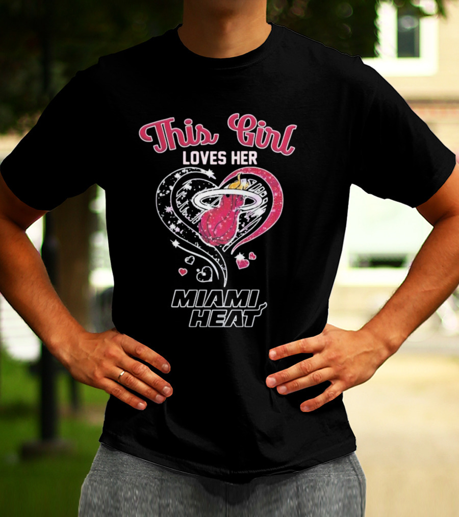 This Girl Loves Her Miami Heat Heart T-Shirt