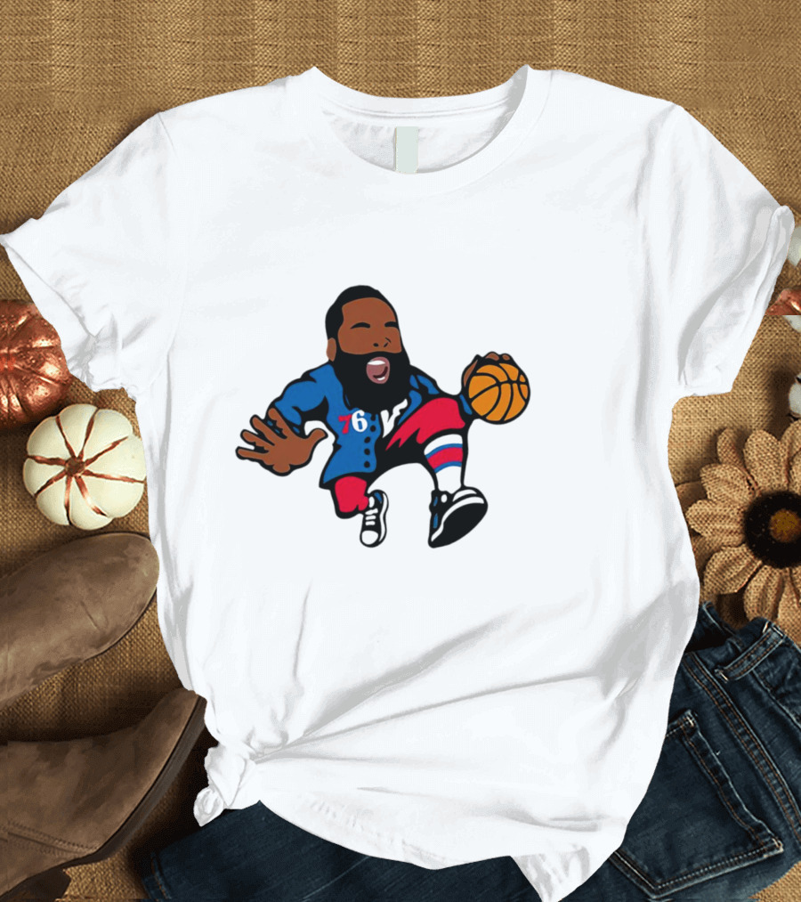 James Harden Cartoon 76 Basketball Philadelphia T-Shirt