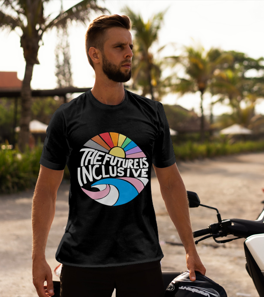 The Future Is Inclusive Rainbow Pride Wave Sunburst T-Shirt