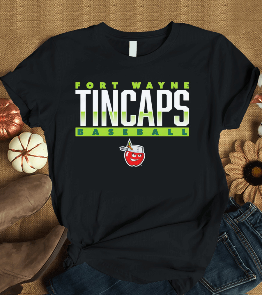 Fort Wayne TinCaps Baseball Logo With Apple Mascot T-Shirt
