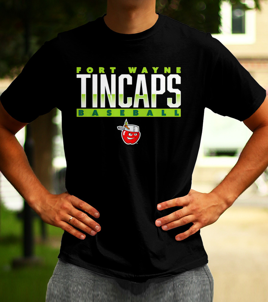 Fort Wayne TinCaps Baseball Logo With Apple Mascot T-Shirt