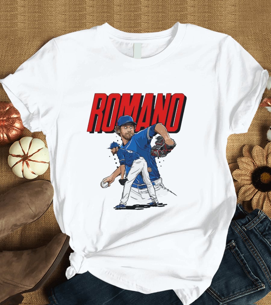 ROMANO Toronto Blue Jays Pitcher Baseball Action T-Shirt