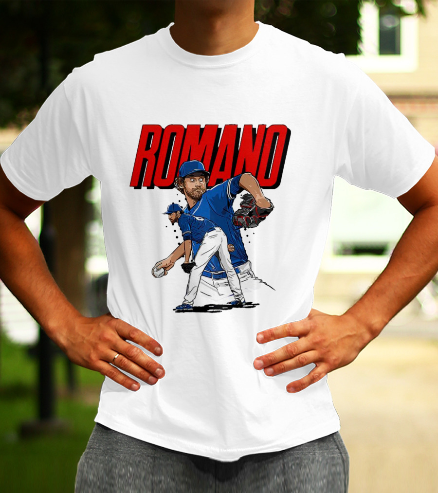 ROMANO Toronto Blue Jays Pitcher Baseball Action T-Shirt