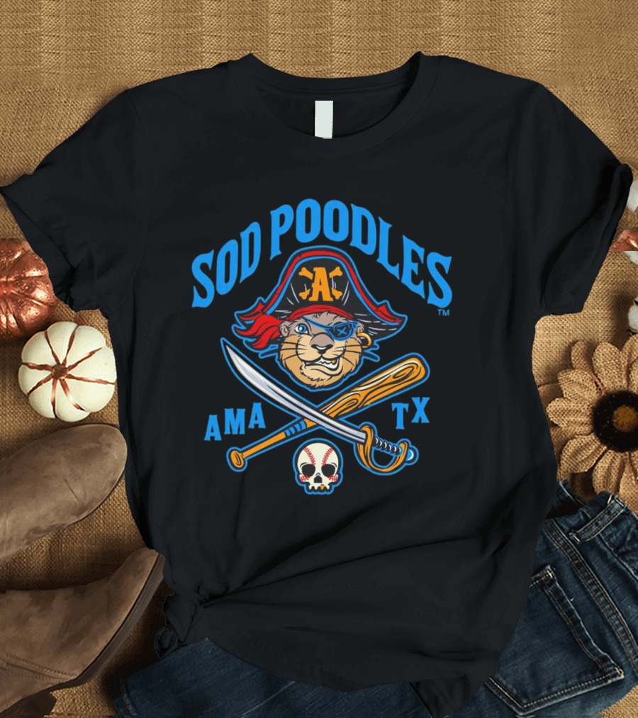 Amarillo Sod Poodles Pirate AMA TX T-Shirt