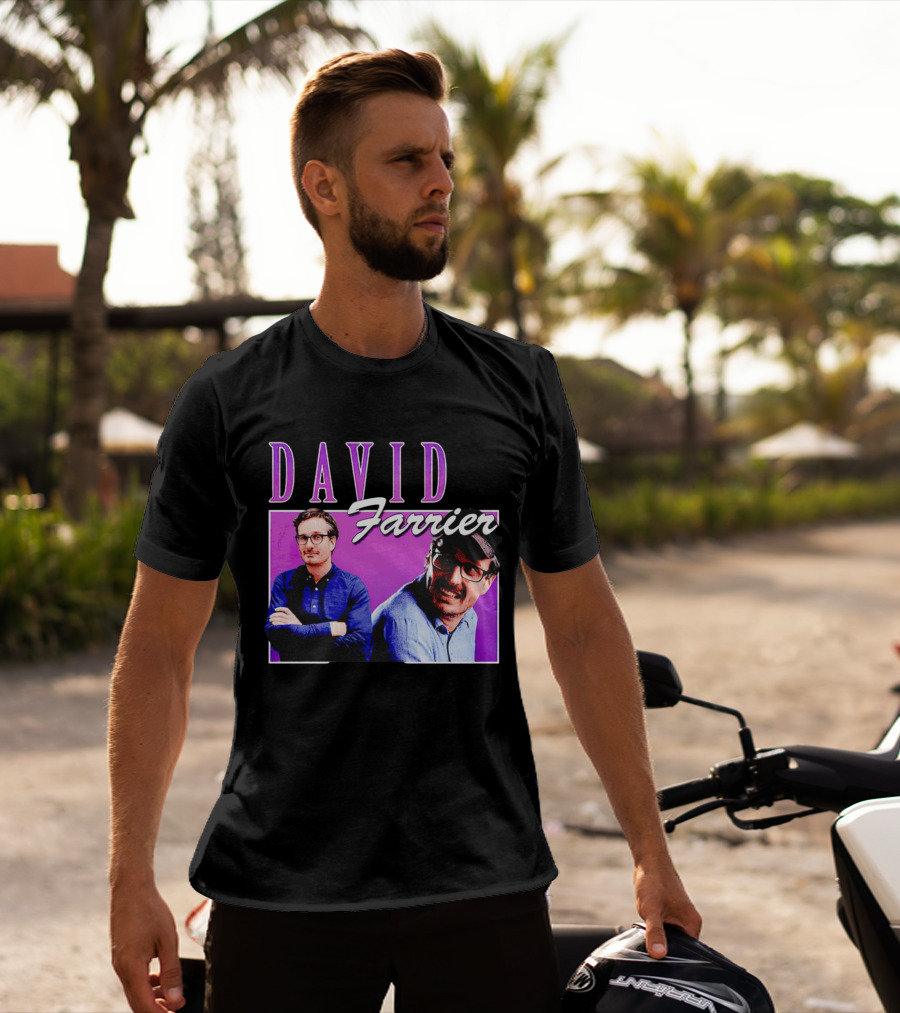 David Farrier Purple Retro Double Image T-Shirt