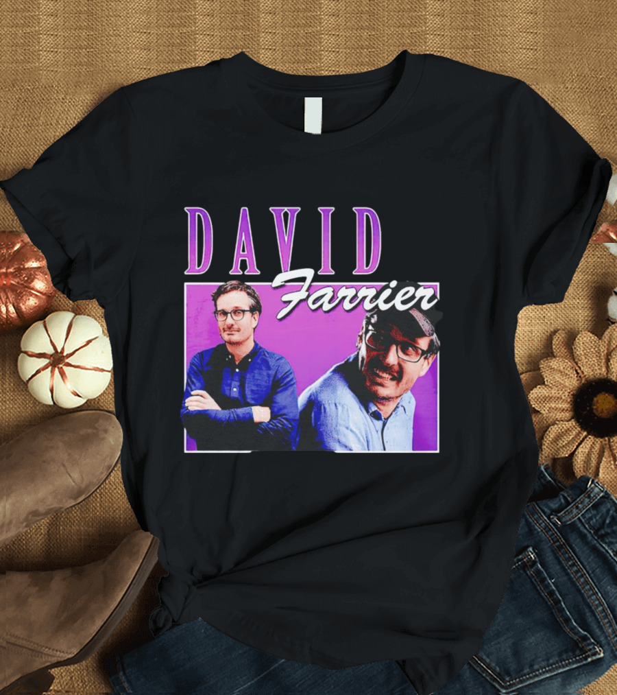 David Farrier Purple Retro Double Image T-Shirt